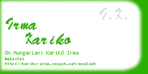 irma kariko business card