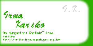 irma kariko business card